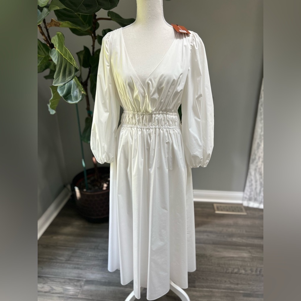 Altuzarra Kathleen Shirred Surplice Maxi Dress In White Sz 44 Us 12 1995$ — image 7 of 8